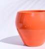 Orange Ceramic Apple Shape Desk Pot Desk Pot