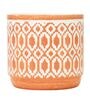 Orange Ceramic Aztec Desk Pot
