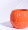 Orange Ceramic Football Shape Desk Pot Desk Pot