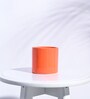 Orange Ceramic Pipe Shape Desk Pot Planter