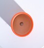 Orange Ceramic Pipe Shape Desk Pot Planter