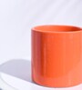 Orange Ceramic Pipe Shape Desk Pot Planter