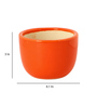 Orange Ceramic Small V Cup Shape Flower Pot