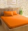 Orange 210TC Cotton stripe 1 Super King Bedsheet with 2 Pillow Covers