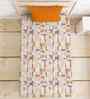 Orange Cotton 1 Single Bedsheet with 1 Pillow Cover