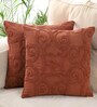 Rust Cotton Textured 16x16 inches (Set of 2) Cushion Covers