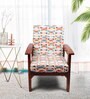Orange Cotton Geometrical 20x20 Inches 1 Seater Sofa Chair Covers (Pack of 6)