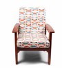 Orange Cotton Geometrical 20x20 Inches 1 Seater Sofa Chair Covers (Pack of 6)