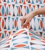 Orange Cotton Geometrical 20x20 Inches 1 Seater Sofa Chair Covers (Pack of 6)