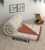 Orange Cotton Abstract 500 GSM Single Bed Comforter