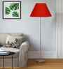 Orange Cotton Conical Shade Steel Floor Lamp Steel Base