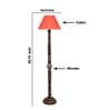 Orange Cotton Conical Wooden Floor Lamp