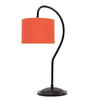 Orange Cotton Curvy Table Lamp with Iron Base