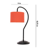 Orange Cotton Curvy Table Lamp with Iron Base