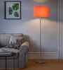 Orange Cotton Drum Shade Steel Floor Lamp Steel Base