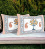 Orange 220 TC Cotton Traditional 28 x 18 Inch inches Pillow Covers (Pack of 2)
