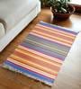 Orange Cotton Hand Woven 3 x 2 Feet Dhurrie