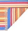 Orange Cotton Hand Woven 3 x 2 Feet Dhurrie