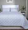 Orange Cotton Polyester Floral Print 110 GSM Single Bed Quilt