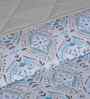 Orange Cotton Polyester Floral Print 110 GSM Single Bed Quilt