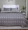 Orange Cotton Polyester Geometric Print 110 GSM Double Bed Quilt