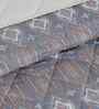 Orange Cotton Polyester Geometric Print 110 GSM Double Bed Quilt