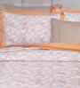 Orange Cotton Polyester Geometric Print 121 GSM Double Bed Quilt
