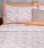 Orange Cotton Polyester Geometric Print 121 GSM Single Bed Quilt