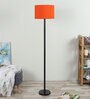 Cherosi Orange Cotton Shade Club Floor Lamp With MDF Base