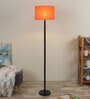 Cherosi Orange Cotton Shade Club Floor Lamp With MDF Base