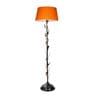 Royal Orange Cotton Shade Club Floor Lamp With Metal Base
