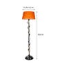 Royal Orange Cotton Shade Club Floor Lamp With Metal Base