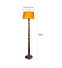 Orange Cotton Shade Floor Lamp With Wooden Base