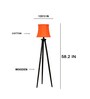Orange Cotton Soft Back Table Lamp With Wooden Base