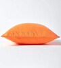 Orange Cotton Solid 24x24 Inches Cushion Cover