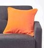 Orange Cotton Solid 24x24 Inches Cushion Cover
