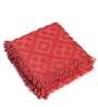 Orange Cotton Geometric 56X50 Inch Tufted Throw