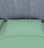 Green Cotton Solid Finest 300TC Plain Super King Bedsheet with 2 Pillow Covers