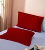 Orange Cotton Solid 210TC Plain Set of 2 Pillow Covers