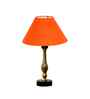 Orange Cotton Table Lamp With  Metal & Wood  Base -10X15 Inches