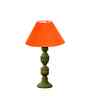 Orange Cotton Table Lamp With  Wood  Base -10X19 Inches