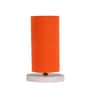 Orange Cotton table lamp with White wood base -7
