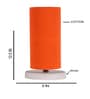 Orange Cotton table lamp with White wood base -7