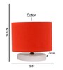 Orange Cotton table lamp with White wood base3