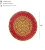 Orange Engineered Wood 15 Inch Wall Art with 3D design