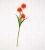 Orange Fabric Decorative Artificial BallMum Flowers Set of 3