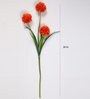 Orange Fabric Decorative Artificial BallMum Flowers Set of 2