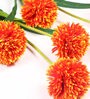 Orange Fabric Decorative Artificial BallMum Flowers Set of 2