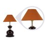 Orange Fabric Shade Table Lamp With Brown Base