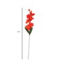 Orange Fabric Orchid Artificial Flower Pack of 5